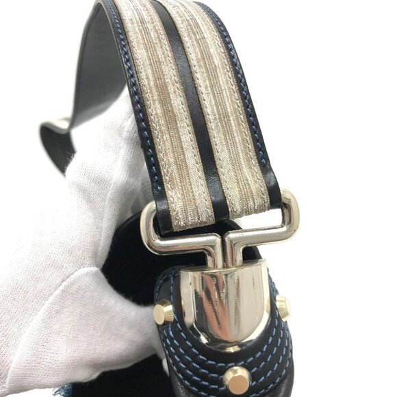 CELINE 115/130 ribbon Crossbody Bag Shoulder Bag Leather Black/SilverHardware - Picture 12 of 15